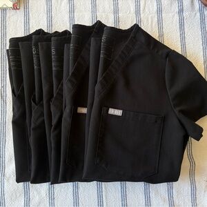 Figs Black Catarina Scrub Top XXS